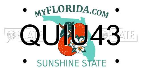 QUIU43 Florida License Plate