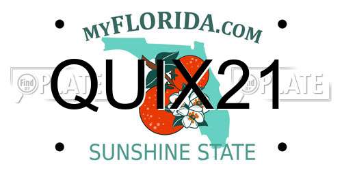 QUIX21 Florida License Plate