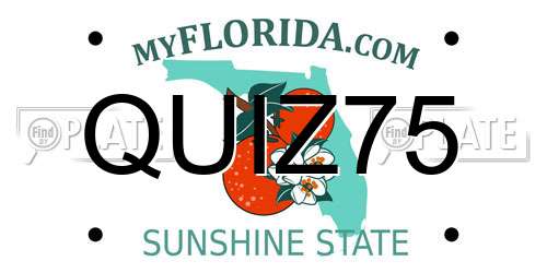 QUIZ75 Florida License Plate