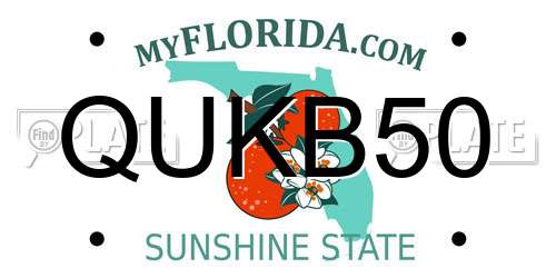 QUKB50 Florida License Plate
