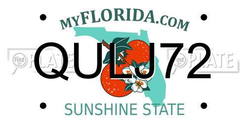 QULJ72 Florida License Plate