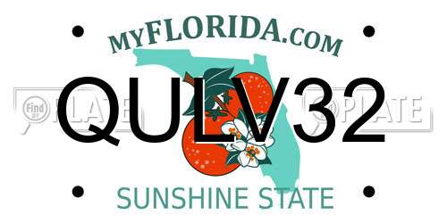 QULV32 Florida License Plate