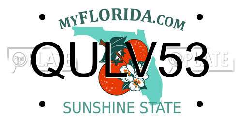 QULV53 Florida License Plate