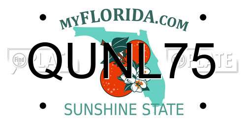 QUNL75 Florida License Plate