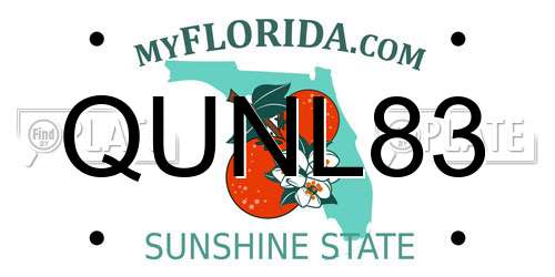QUNL83 Florida License Plate