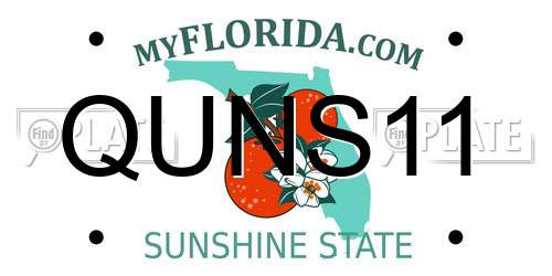 QUNS11 Florida License Plate