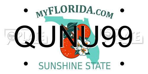 QUNU99 Florida License Plate