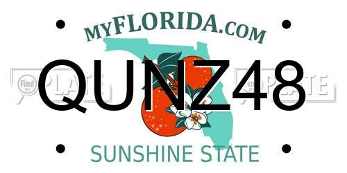 QUNZ48 Florida License Plate