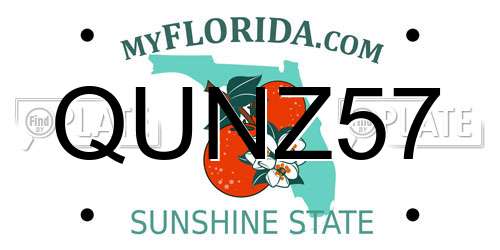 QUNZ57 Florida License Plate