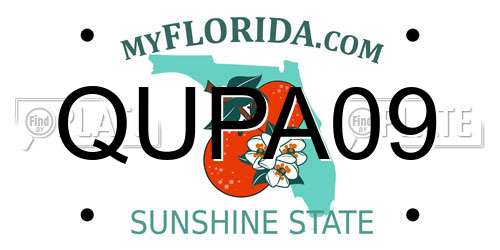 QUPA09 Florida License Plate