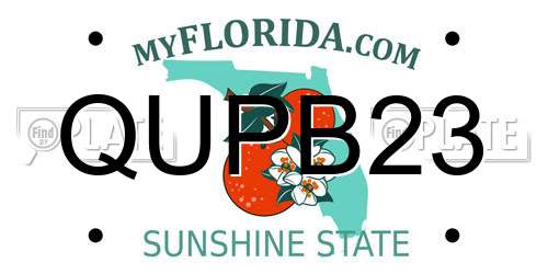QUPB23 Florida License Plate