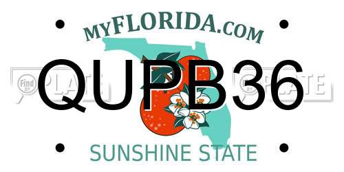 QUPB36 Florida License Plate