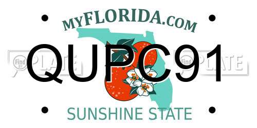 QUPC91 Florida License Plate