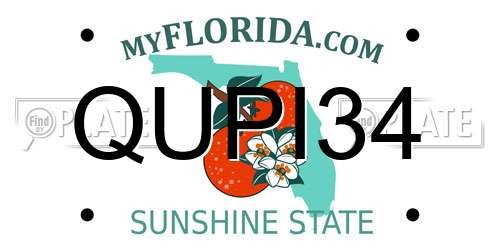 QUPI34 Florida License Plate