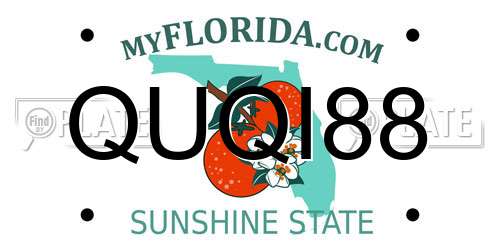 QUQI88 Florida License Plate