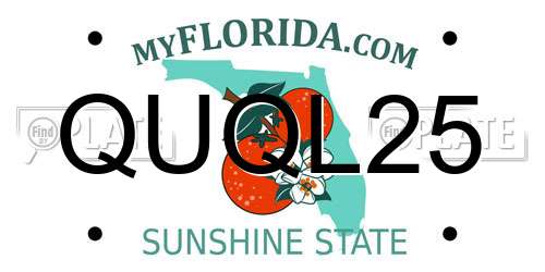 QUQL25 Florida License Plate