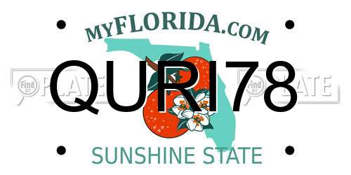 QURI78 Florida License Plate