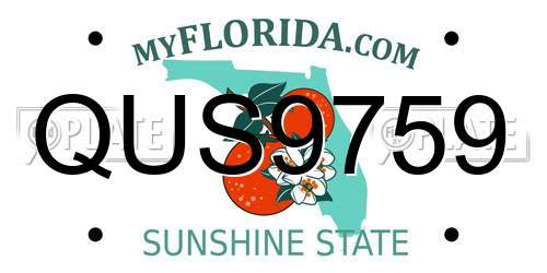 QUS9759 Florida License Plate