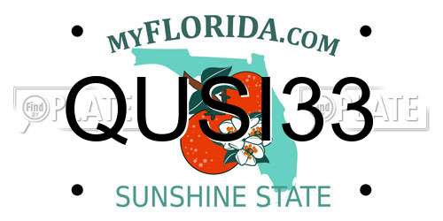 QUSI33 Florida License Plate