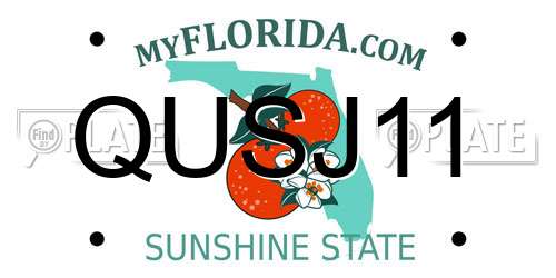 QUSJ11 Florida License Plate