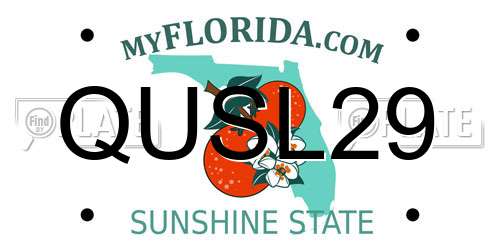 QUSL29 Florida License Plate