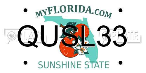 QUSL33 Florida License Plate