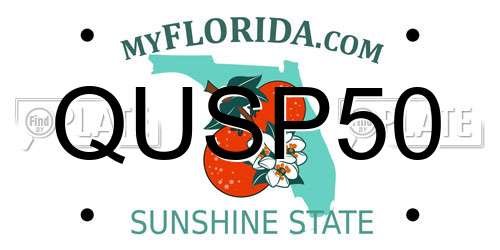 QUSP50 Florida License Plate