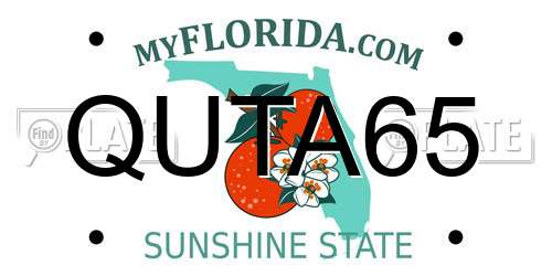 QUTA65 Florida License Plate