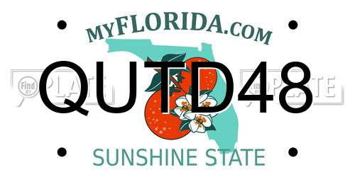 QUTD48 Florida License Plate