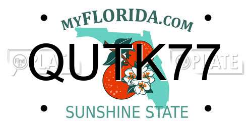 QUTK77 Florida License Plate