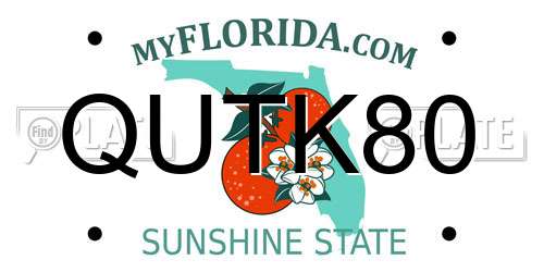 QUTK80 Florida License Plate