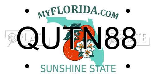 QUTN88 Florida License Plate