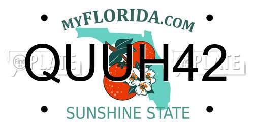 QUUH42 Florida License Plate