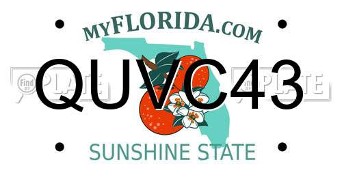 QUVC43 Florida License Plate