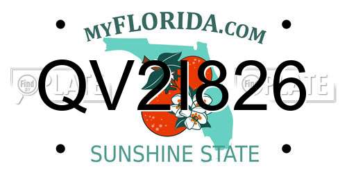 QV2I826 Florida License Plate