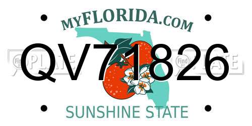 QV71826 Florida License Plate