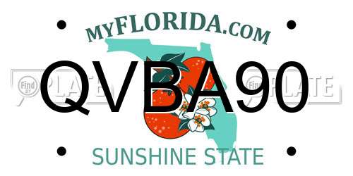 QVBA90 Florida License Plate
