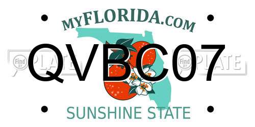 QVBC07 Florida License Plate
