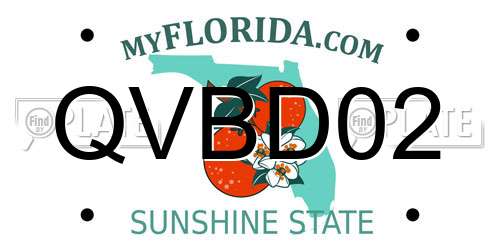 QVBD02 Florida License Plate