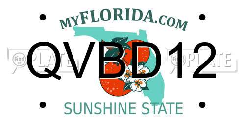 QVBD12 Florida License Plate