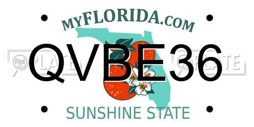 QVBE36 Florida License Plate