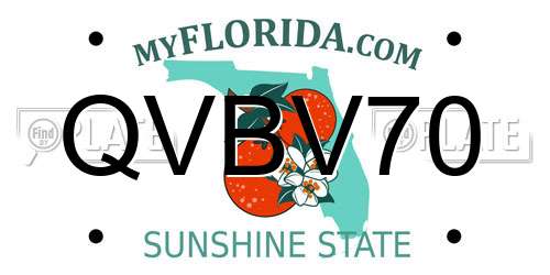 QVBV70 Florida License Plate