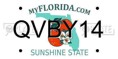 QVBY14 Florida License Plate