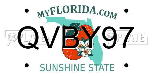 QVBY97 Florida License Plate