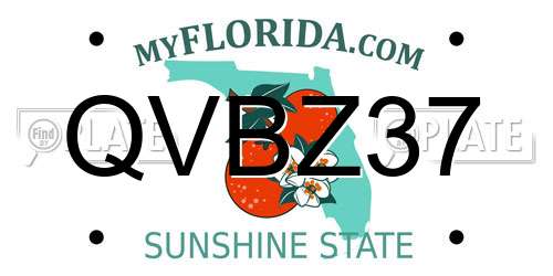 QVBZ37 Florida License Plate