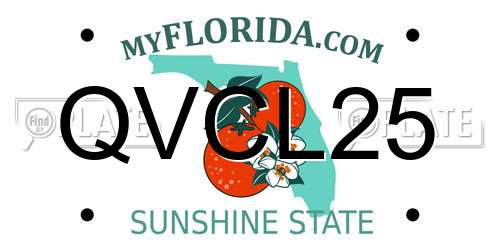 QVCL25 Florida License Plate