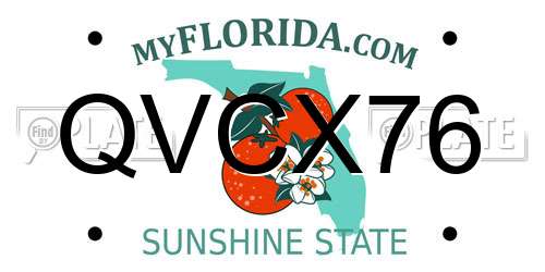 QVCX76 Florida License Plate