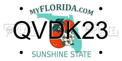 QVDK23 Florida License Plate