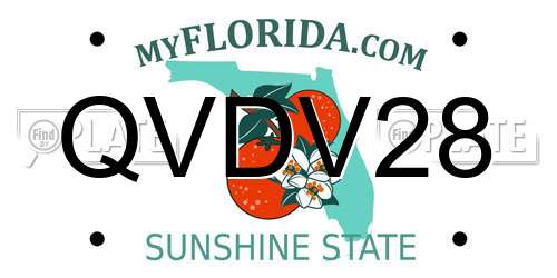 QVDV28 Florida License Plate