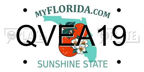 QVEA19 Florida License Plate